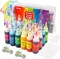 24-Color Tie Dye Kit – DIY Fabric Dye Set for Shirts, Clothes, and Accessories. Includes Rubber Bands, Gloves, Plastic Film, and Table Covers – Fun Art Activity for Kids, Adults, Family & Group Parties